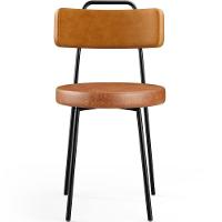 Cadeira Decorativa Estofada Para Sala De Jantar Barcelona L02 Couríssimo Whisky Camel - 6