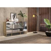 Aparador Buffet 4 Portas com Espelho e Pés Rustic/natural - 2