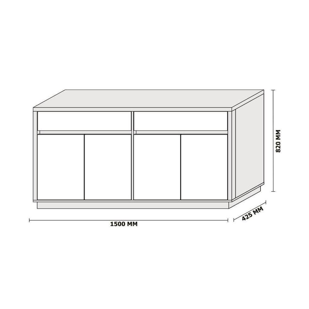 Aparador 1,50m 3 Portas 2 Gavetas Ype Off White - 3