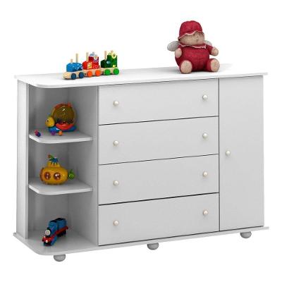Cômoda Infantil com Cantoneira Laura 1 Porta P04 Branco