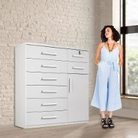 Cômoda Vitoria 1 Porta E 8 Gavetas Plus Com Escala De Brilho Em Fosco Benetil Branco - 3