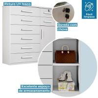 Cômoda Vitoria 1 Porta E 8 Gavetas Plus Com Escala De Brilho Em Fosco Benetil Branco