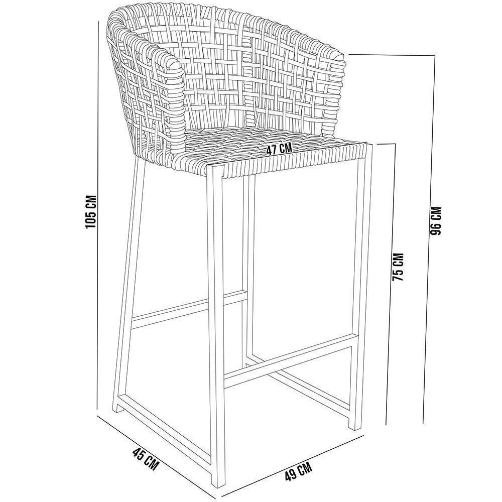 Kit Mesa Bistrô Com 03 Banquetas Área Gourmet D04 Verde - 6