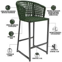 Kit Mesa Bistrô Com 03 Banquetas Área Gourmet D04 Verde - 8