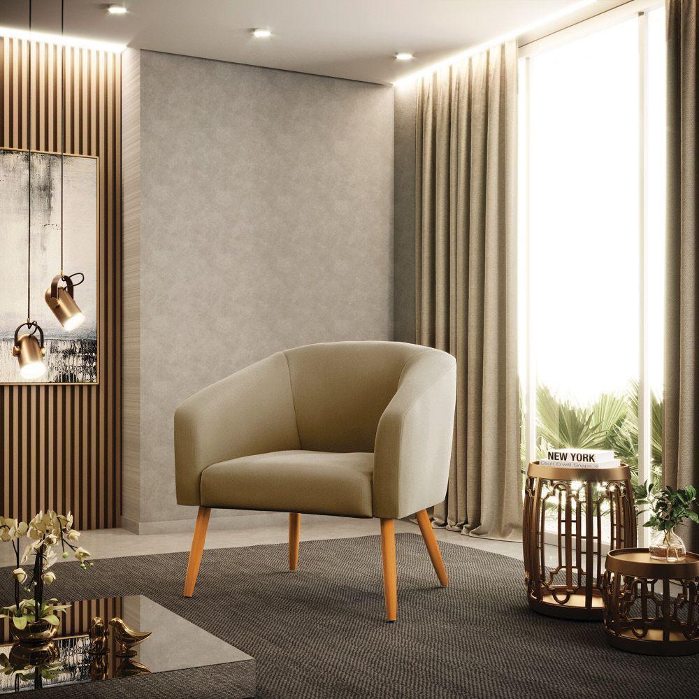 Kit 02 Poltronas Stella Suede Pés Palito Castanho - D'rossi Cor Marrom Rato - 8