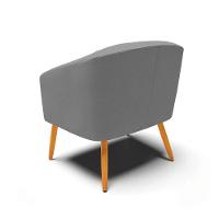 Kit 02 Poltronas Stella Linho Pés Palito Castanho - D'rossi Cor A26 Grafite - 10