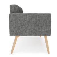 Sofá Namoradeira Elisa Linho Grafite A26 Pés Palito Natural - D'rossi - 5