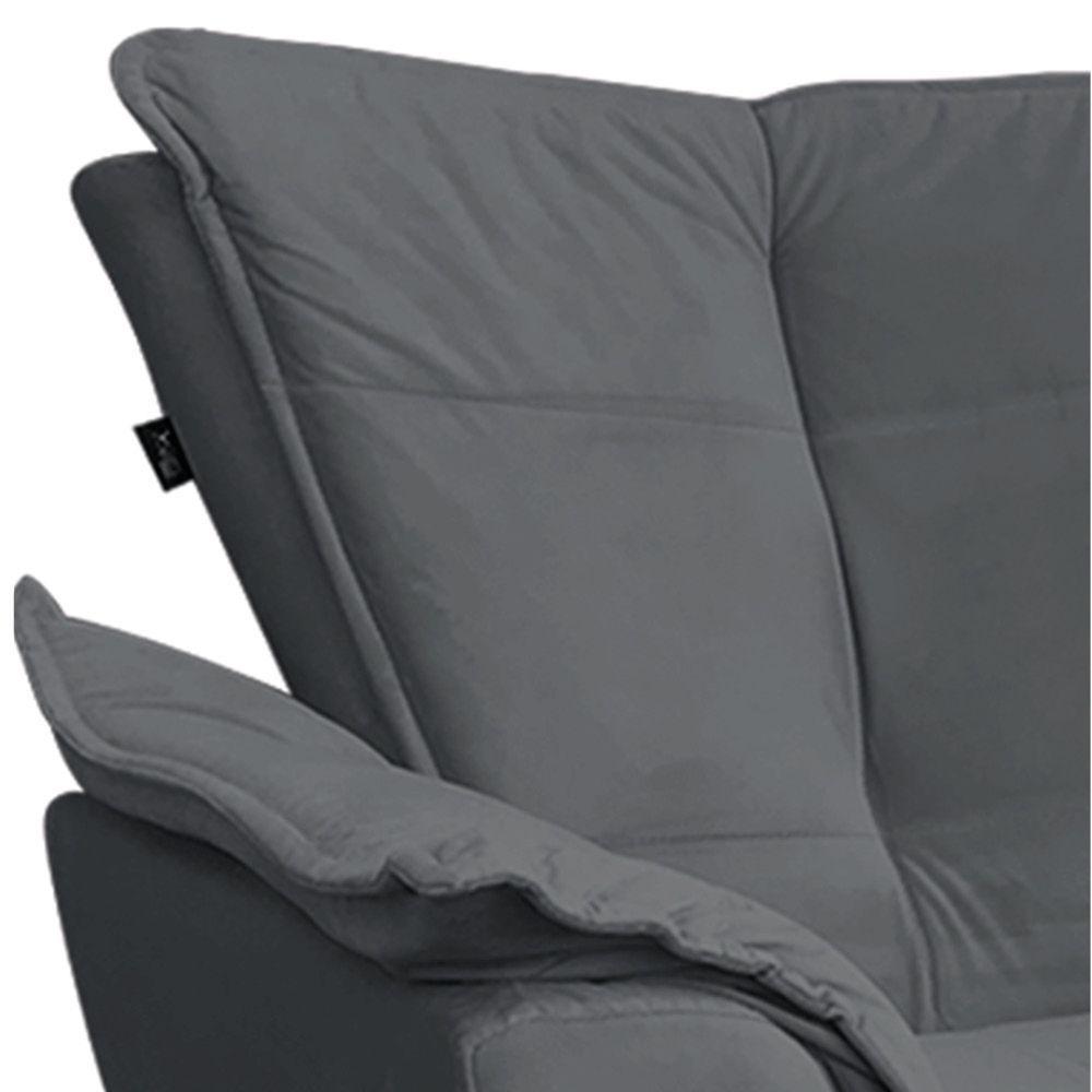 Poltrona Veludo Grafite Pés Palito Castanho D´rossi - 10