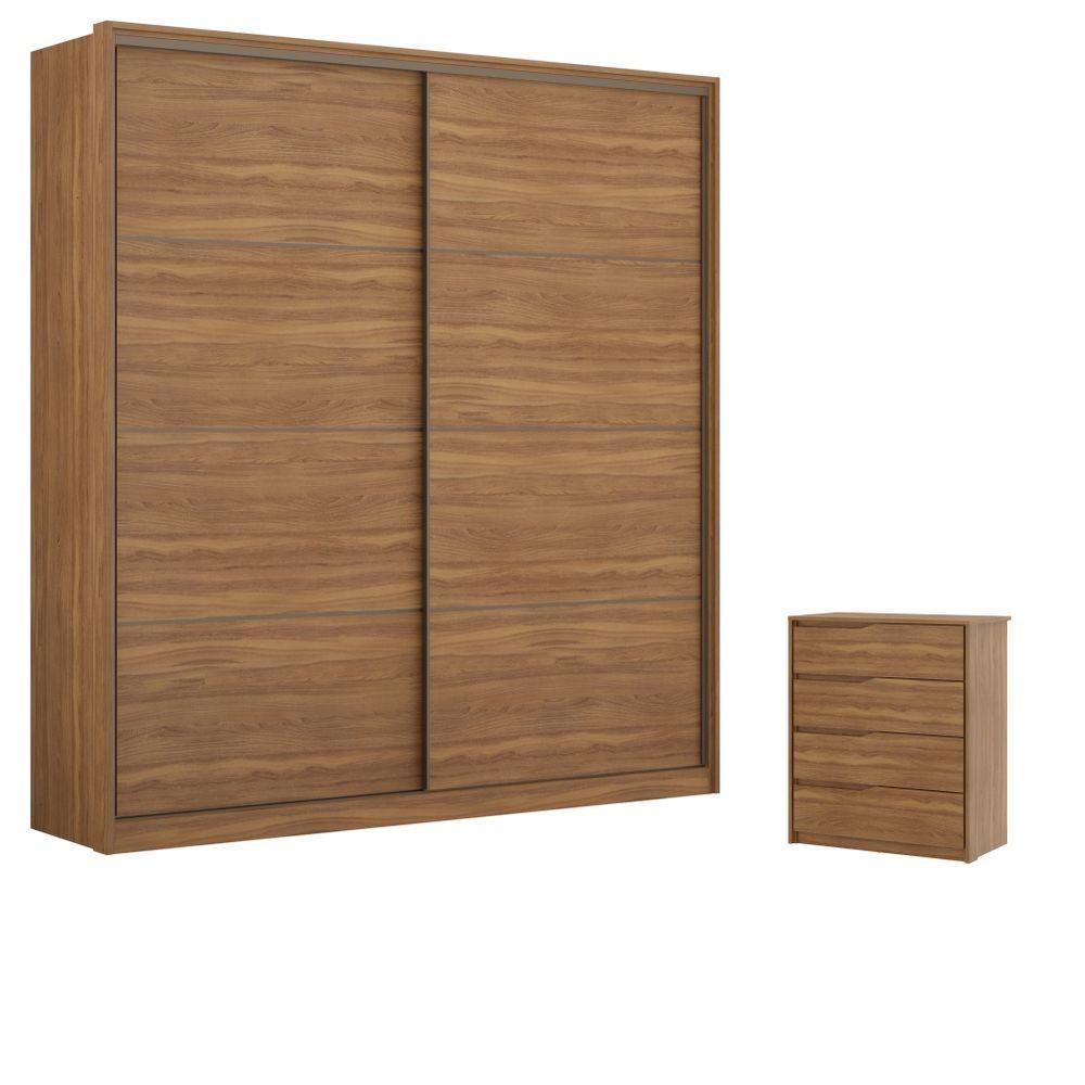 Conjunto Quarto Guarda Roupa E Comoda Napolis Amendola - 1