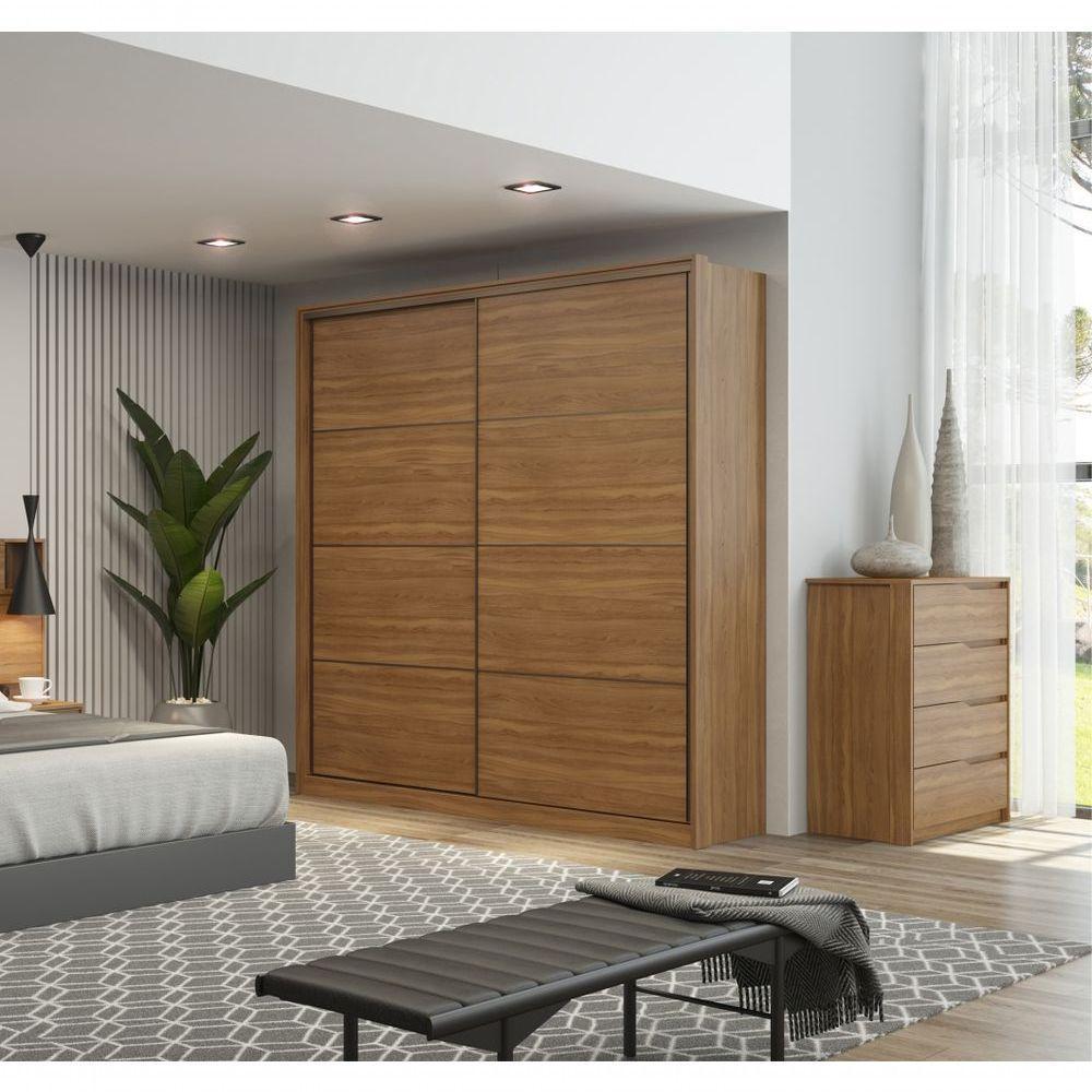 Conjunto Quarto Guarda Roupa E Comoda Napolis Amendola - 7