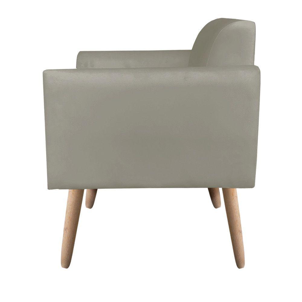 Poltrona Marisa Suede Marrom Rato Pés Palito Natural D´rossi - 6