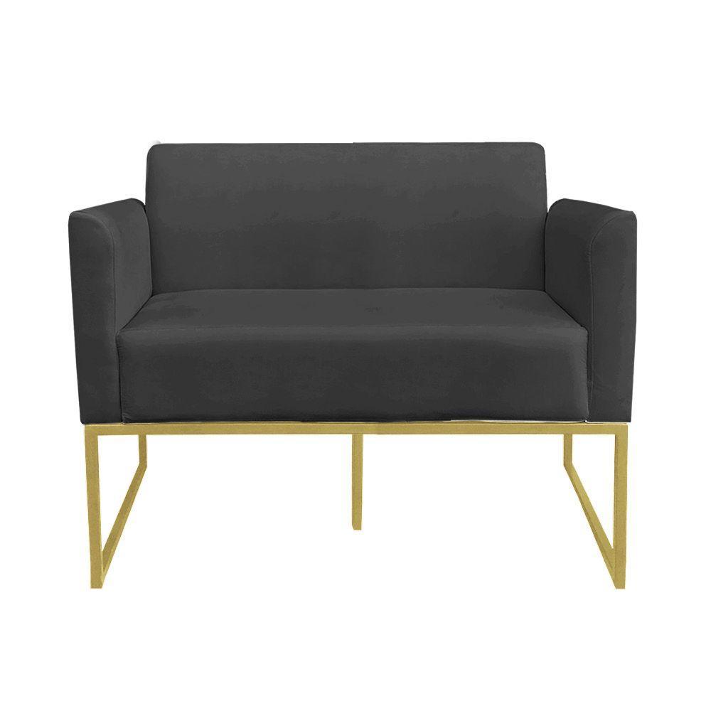 Namoradeira Marisa Suede Dourado Preto - 6