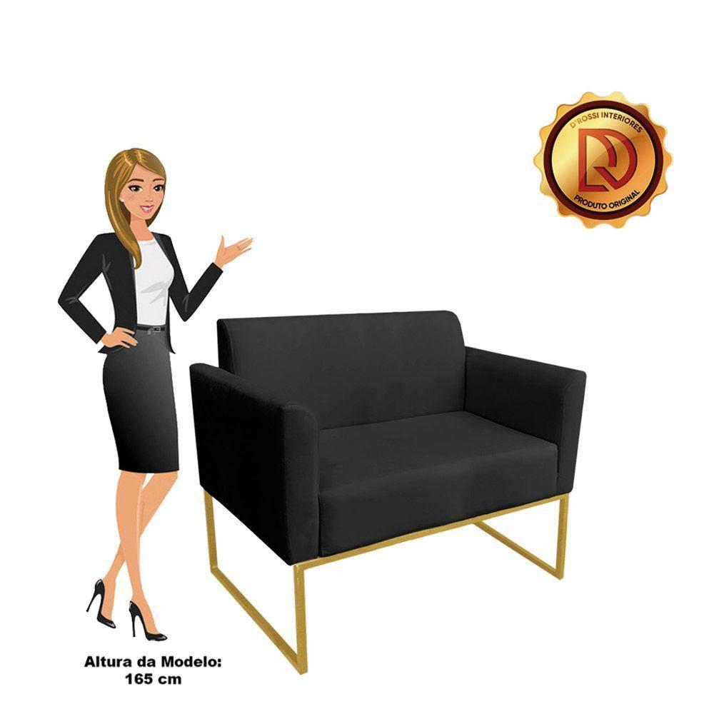 Namoradeira Marisa Suede Dourado Preto - 7