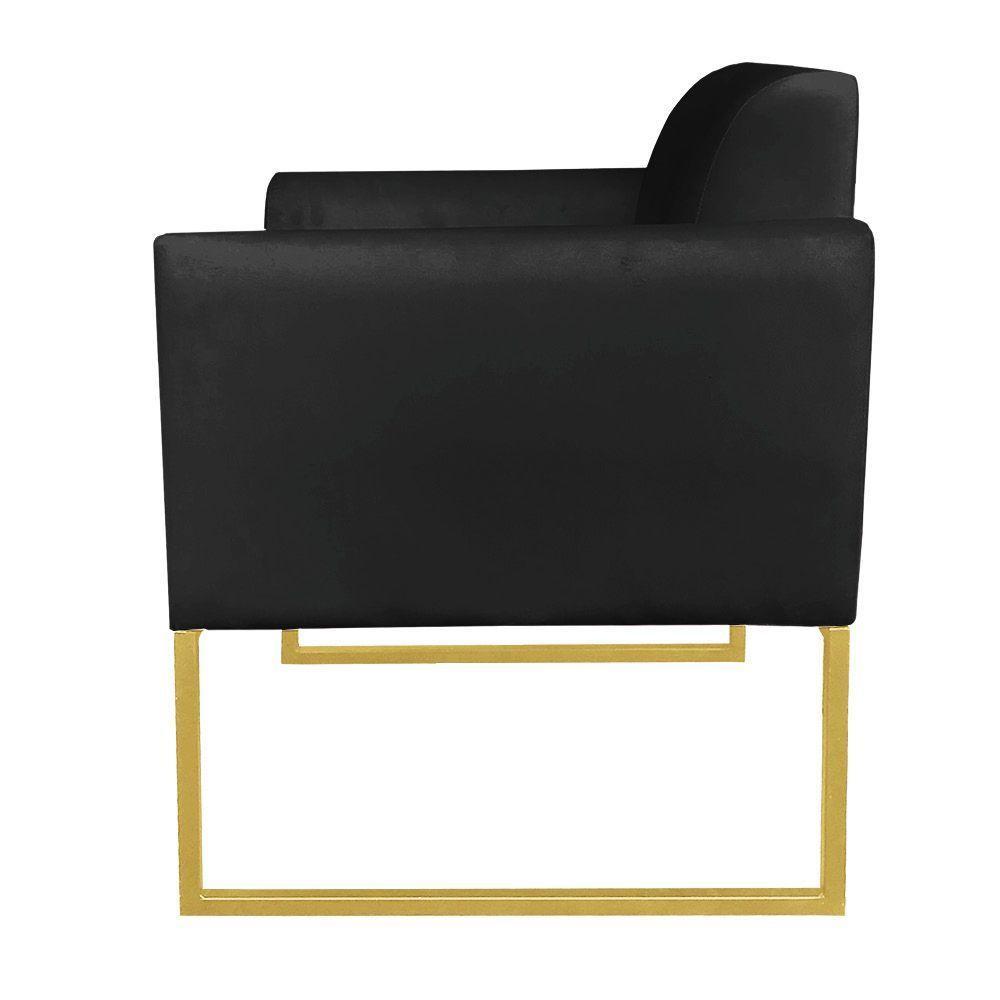 Namoradeira Marisa Suede Dourado Preto - 9