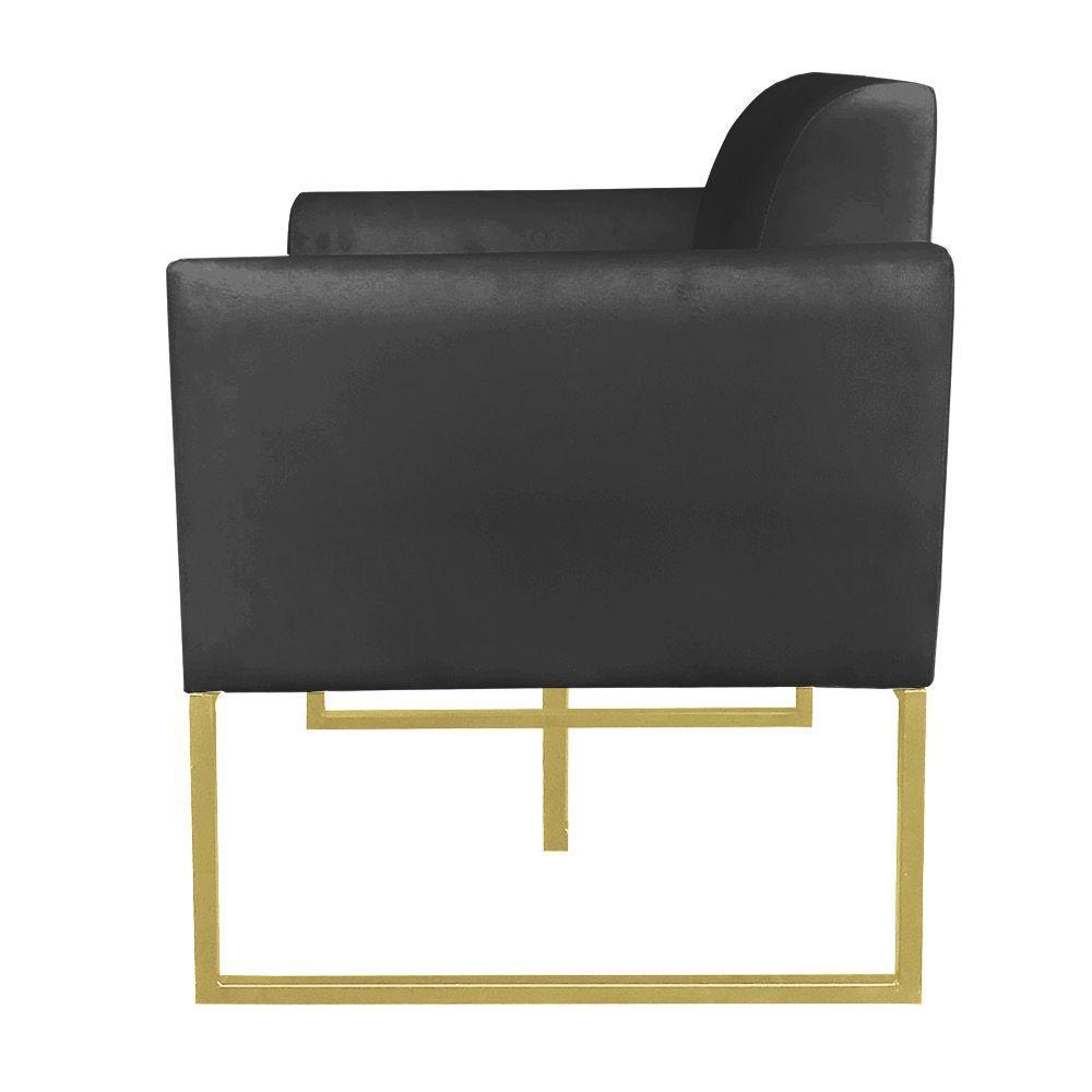 Namoradeira Marisa Suede Dourado Preto - 10