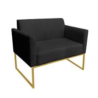 Namoradeira Marisa Suede Dourado Preto - 1