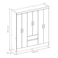 Conjunto Quarto Guarda Roupa E Comoda Forggia Branco - 6