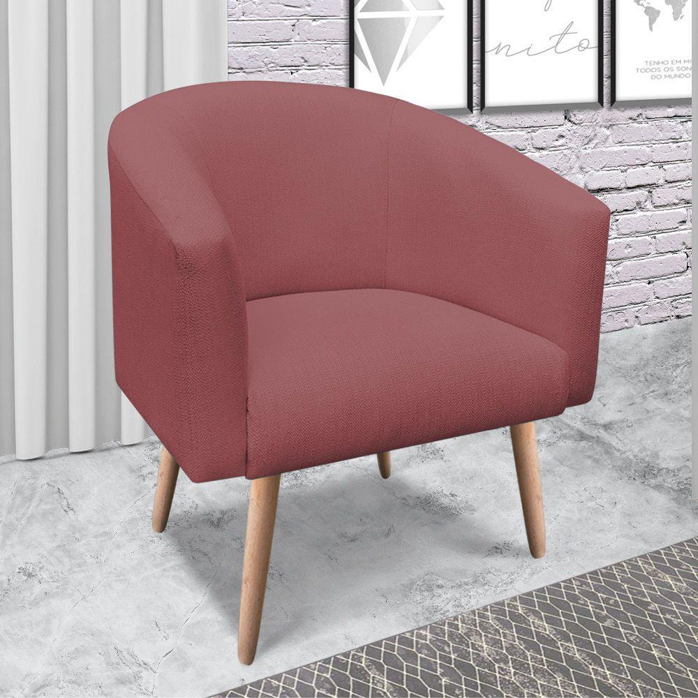 Kit 02 Poltronas Stella Linho Whisky Rosê A106 Natural - 5