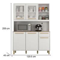 Cozinha Compacta Rubi 5 Portas 1 Gaveta Branco Com Cinamomo Valdemoveis Branco Com Cinamomo - 2