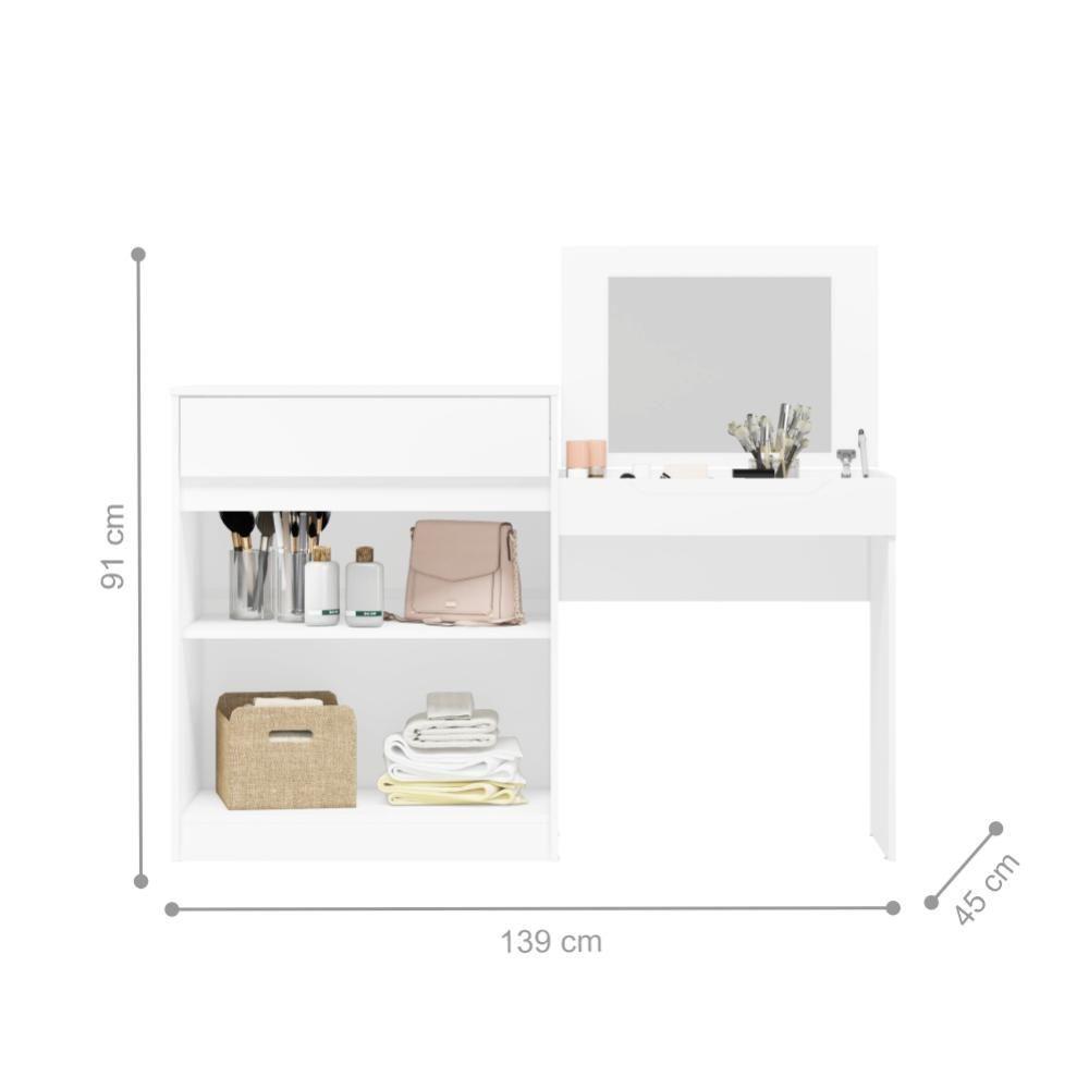 Penteadeira Evelyn Branco Fosco Liso - 2