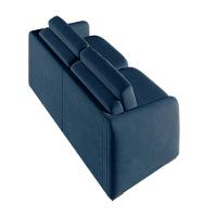 Sofá Cama Modulado Retrátil E Reclinável Varsóvia 236cm Veludo Azul Marinho G33 - Gran Belo - 5