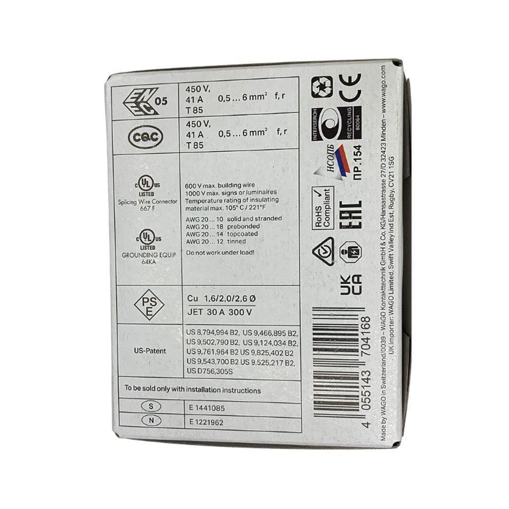 Conector Emenda Para Chuveiro 2 Cond Com 50 Unidades Wago - 3