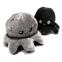 Polvo Reversível Feliz E Bravo 2 Em 1 Macio Preto E Cinza - 5