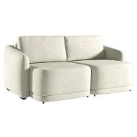 Sofá Cama Modulado Retrátil E Reclinável Decorativo Varsóvia 236cm Veludo Bege G33 - Gran Belo - 3