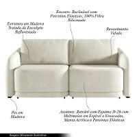 Sofá Cama Modulado Retrátil E Reclinável Decorativo Varsóvia 236cm Veludo Bege G33 - Gran Belo - 7