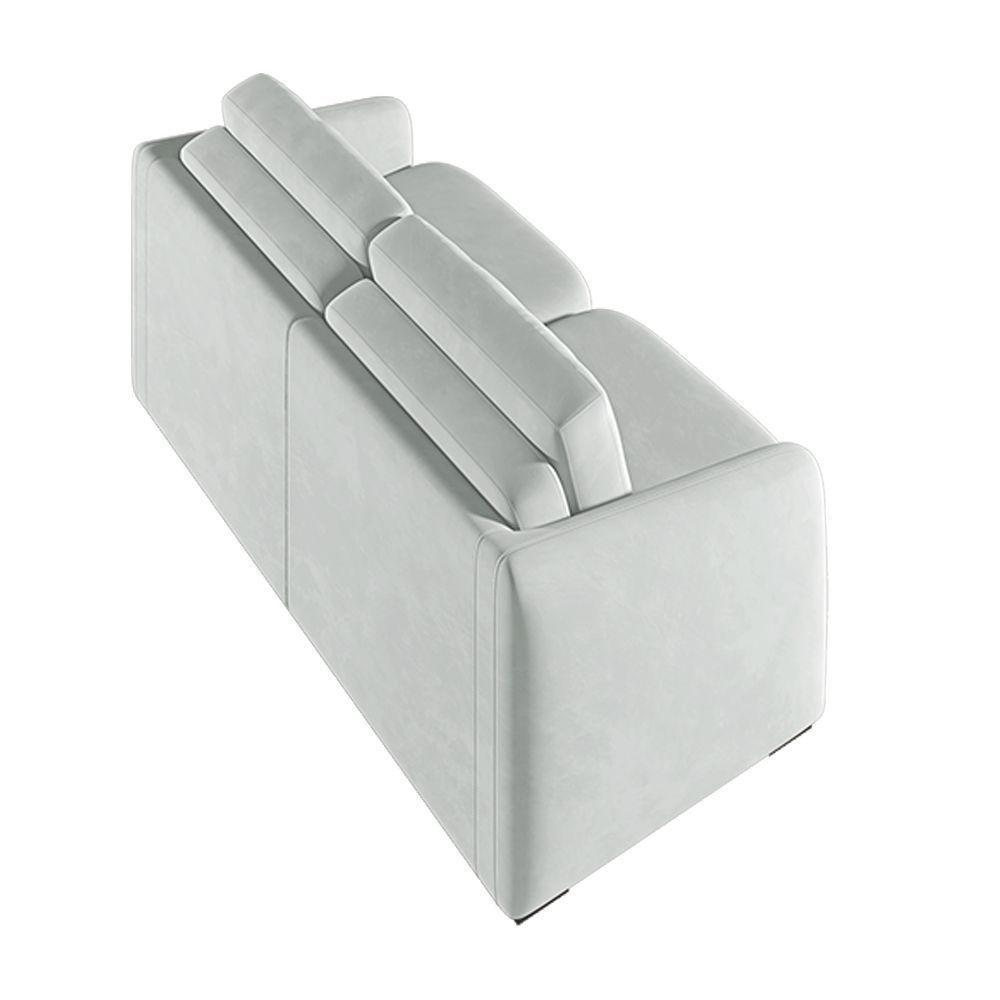 Sofá Cama Modulado Retrátil E Reclinável Decorativo Varsóvia 236cm Veludo Cinza G33 - Gran Belo - 3