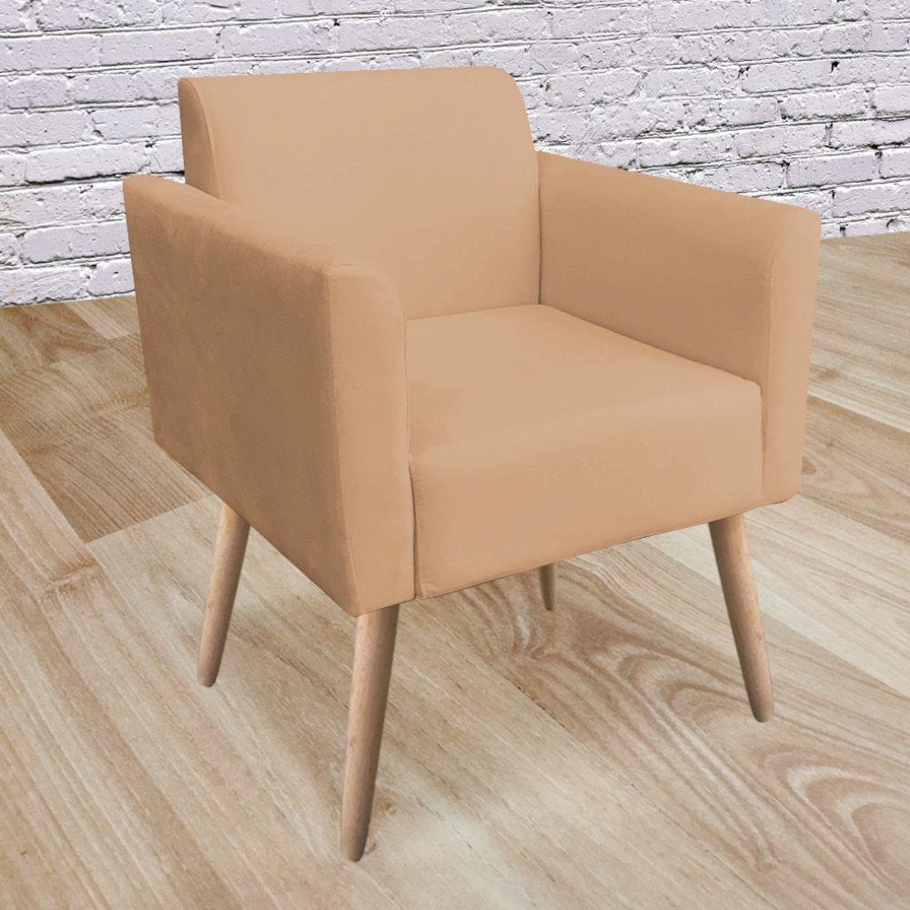 Poltrona Marisa Suede Caramelo Sisal Pés Palito Natural - 5
