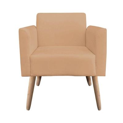 Poltrona Marisa Suede Caramelo Sisal Pés Palito Natural