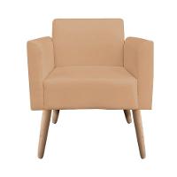 Poltrona Marisa Suede Caramelo Sisal Pés Palito Natural - 1
