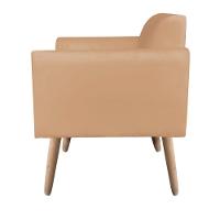 Poltrona Marisa Suede Caramelo Sisal Pés Palito Natural