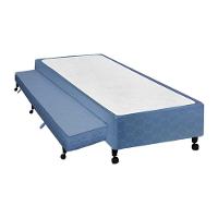 Cama Box Base c/Auxiliar Solteiro Poli Tecido Blue (78x188x27) - Castor - 1