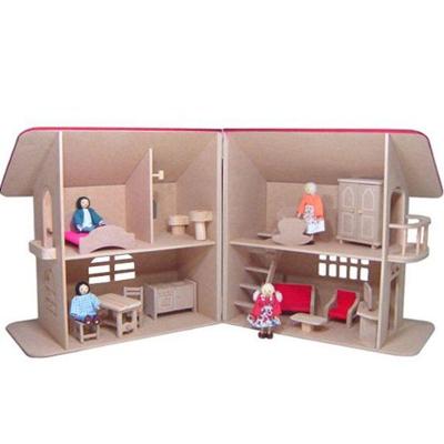 Casinha De Boneca Sobrado - Com Móveis - Madeira - 2 Andares - Bohney