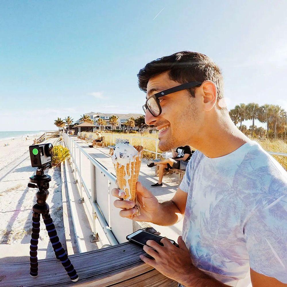 Mini Tripé Octopus Preto + Adaptador para DSLR, GoPro e Similares - 2