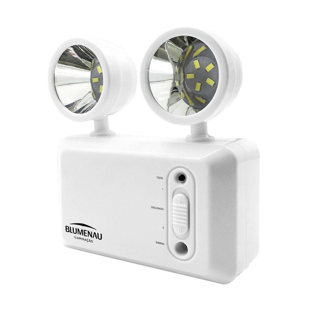 Luminária De Emergência Bloco Autônomo 2 Faróis 3w Bivolt Blumenau - 1