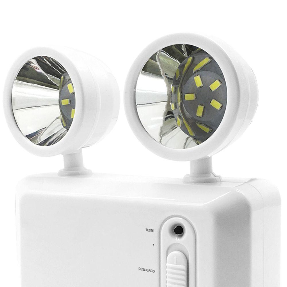 Luminária De Emergência Bloco Autônomo 2 Faróis 3w Bivolt Blumenau - 2
