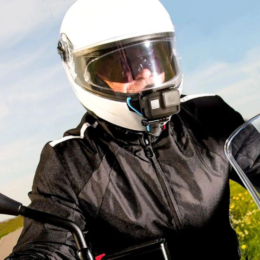 Fivela com Adaptador Capacete Queixeira para GoPro e Similares Cor Azul - 8