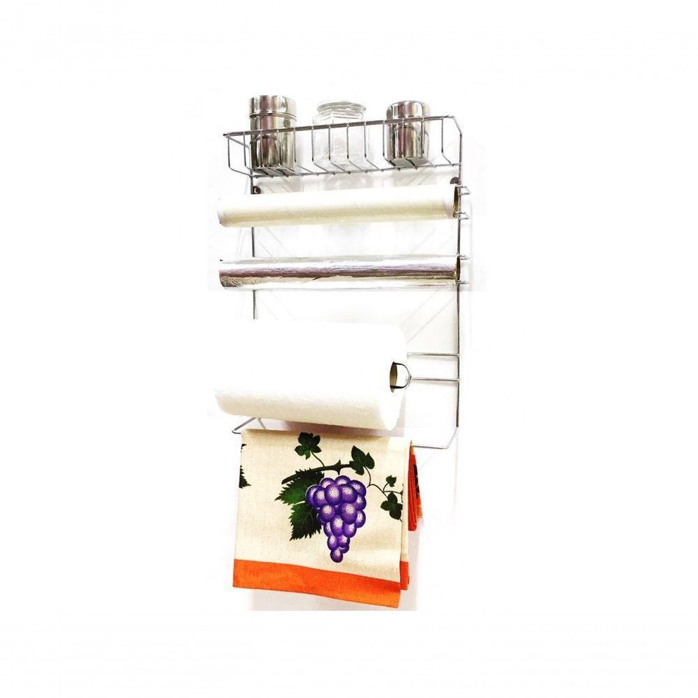 Suporte 5 Em 1 Para Parede Cozinha Porta Papel Toalha Film Nome Do Desenho:5 Em 1 - 1