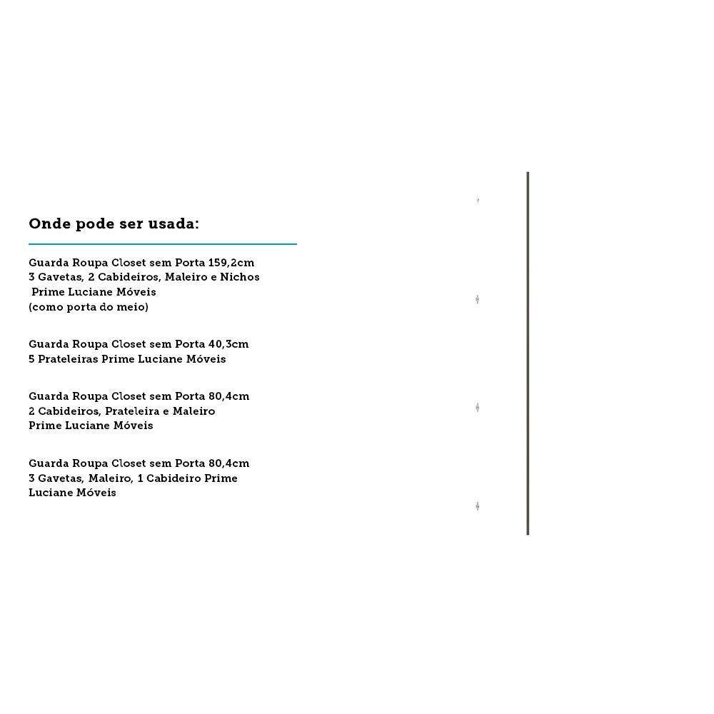 Porta Para Closet Individual 40cm Champagne Branco Mat - 3