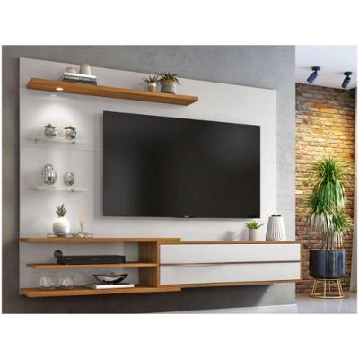 Painel Para Tv Até 60'' 1 Porta Luz De Led Nt1115 Notável Off White Com Freijo Trend
