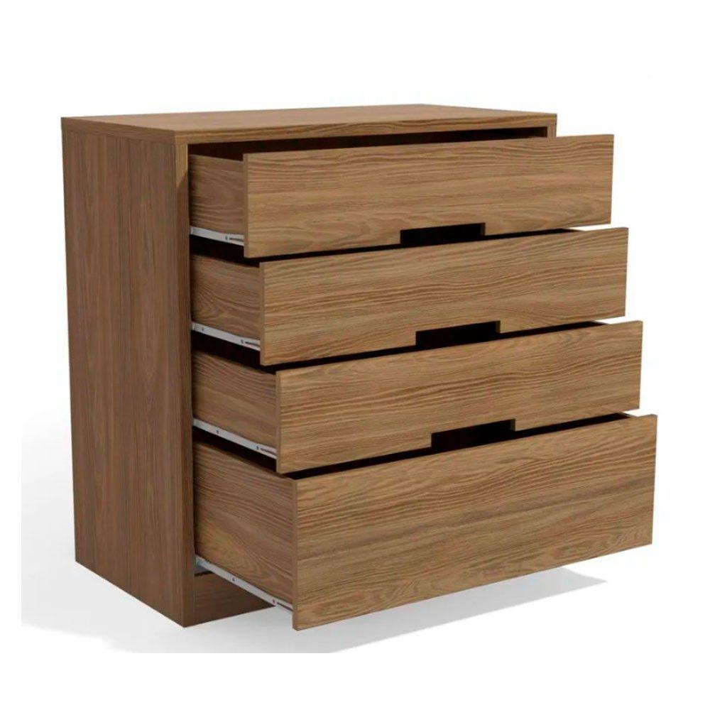 Cômoda S824 Com 4 Gavetas Em Mdp Kappesberg Nogueira - 3