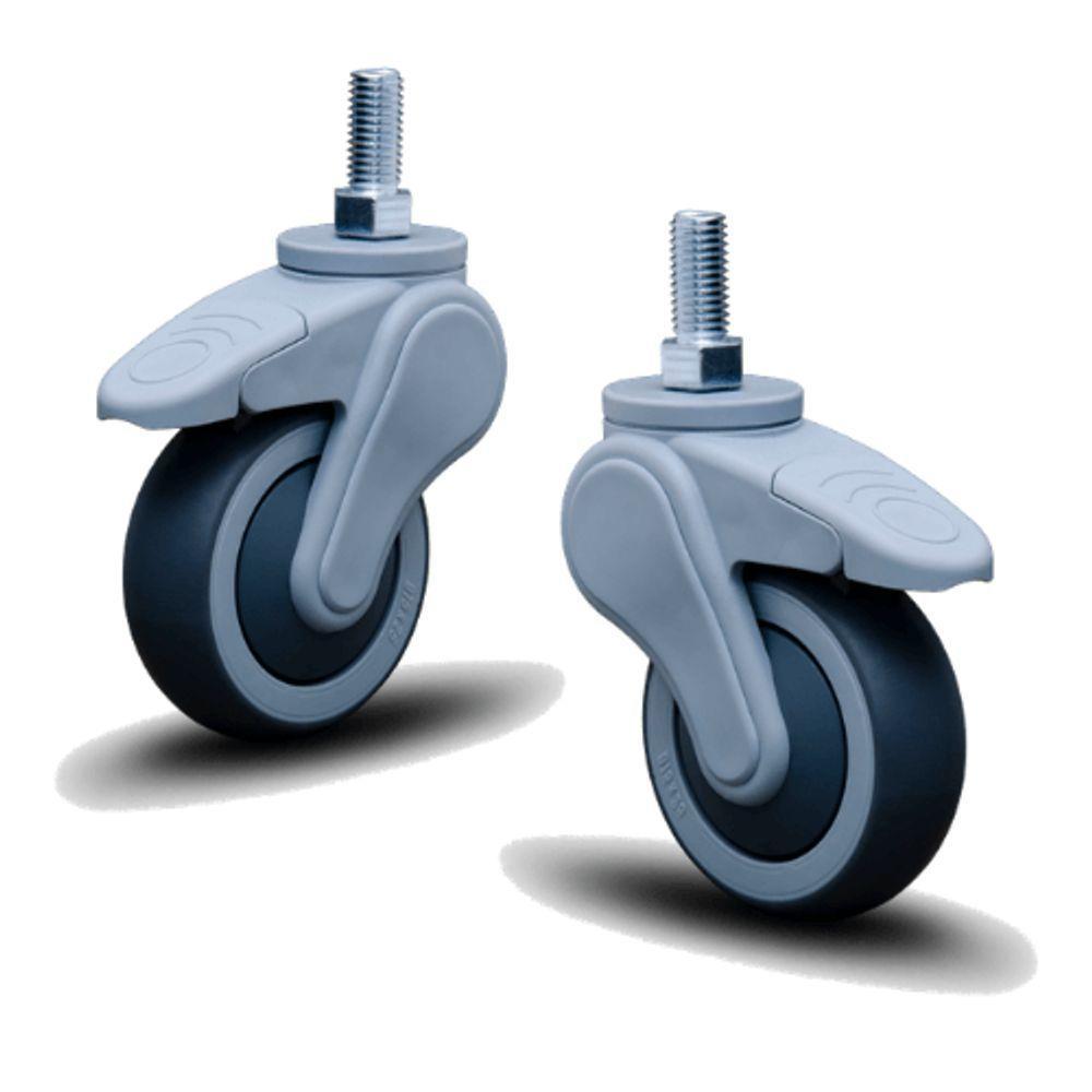 2 Rodizio Giratório Hospitalar 3 Pol. Com Espiga E Freio - 1