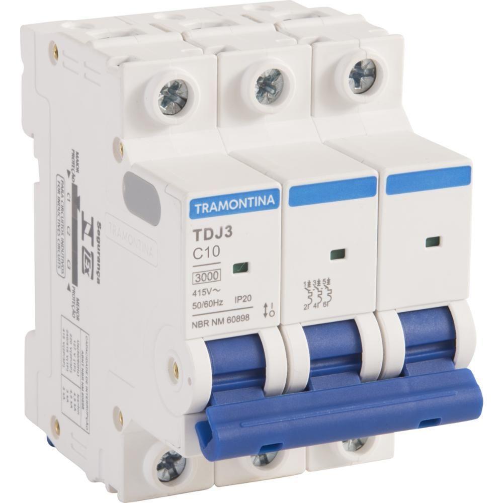 Minidisjuntor Tdj3Ka 3 P 10 A Curva C Tramontina - 1