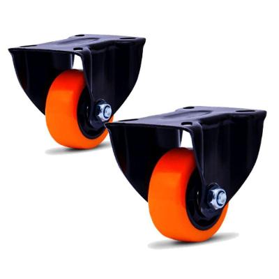 2 Rodizio 3 Pol. Fixo Polipropileno Laranja Serie 312 Colson