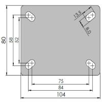 2 Rodizio 3 Pol. Fixo Polipropileno Laranja Serie 312 Colson - 2
