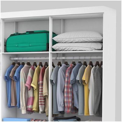 Guarda Roupa Casal Lu 6 Portas 4 Gavetas Branco MDP Carioca Móveis