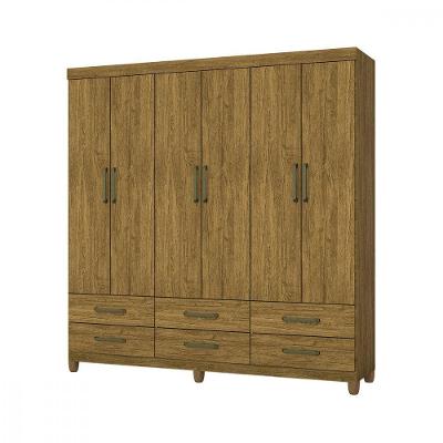 Guarda Roupa D22 6 Portas 6 Gavetas Com Pés Carioca Móveis Freijó